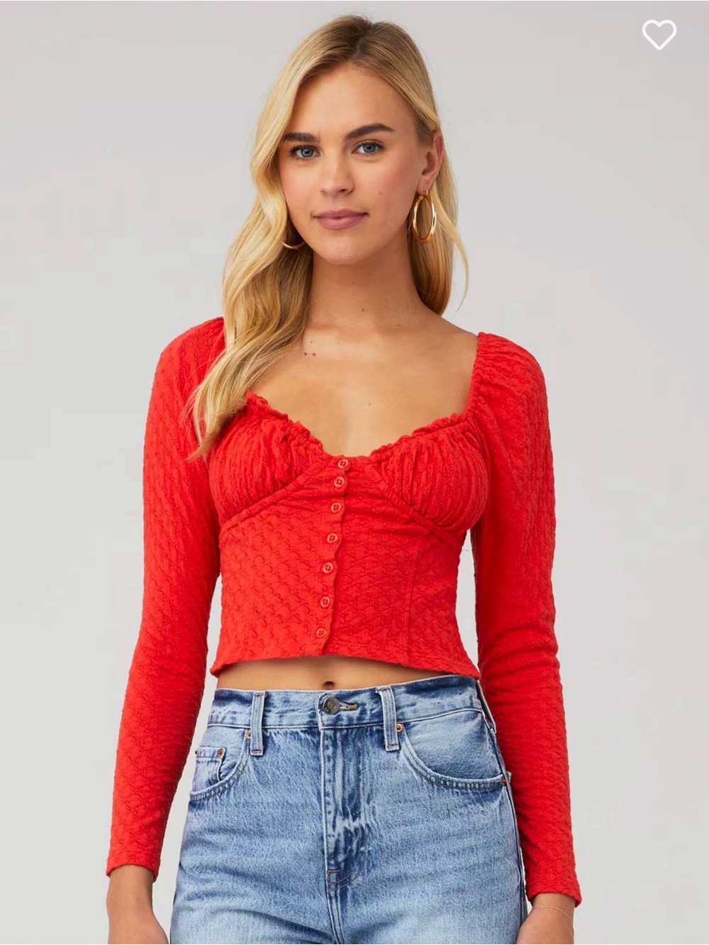 FREE PEOPLE
LADYBUG LONG SLEEVE TOP in Flambre